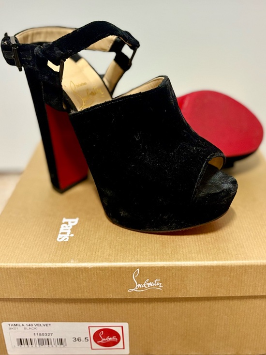 Christian Louboutin Shoes - Christian Louboutin Tamila 140 | Velvet Platform Heels | sz 36.5